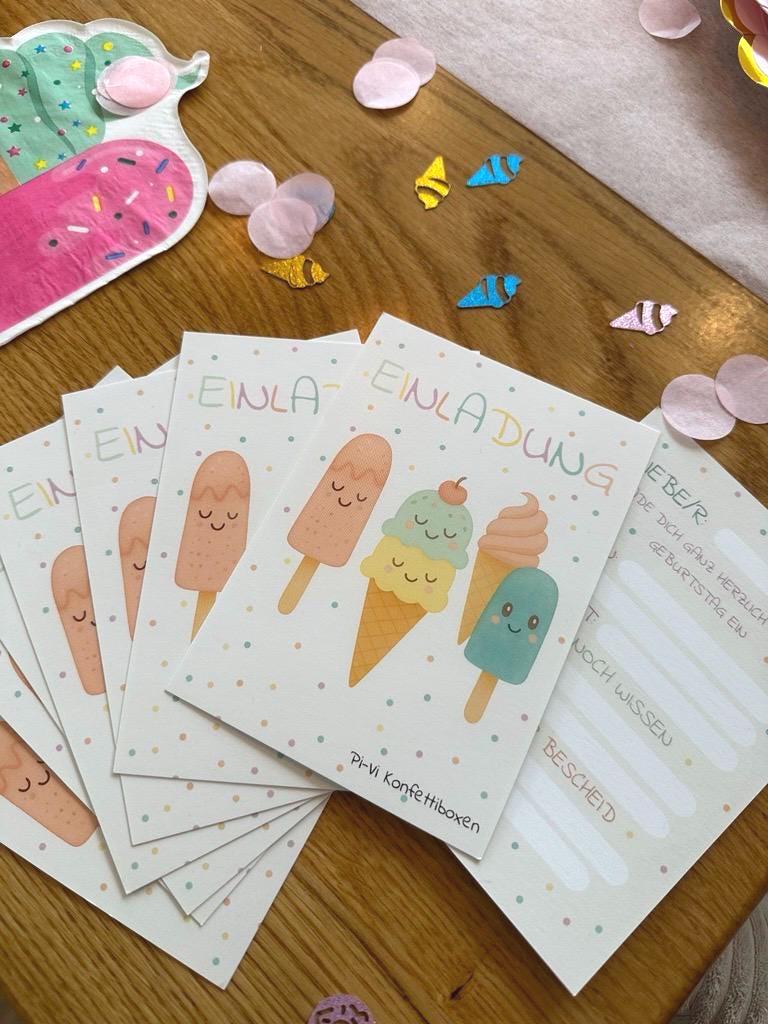 Einladungskarten „Eiscreme” Geburtstag