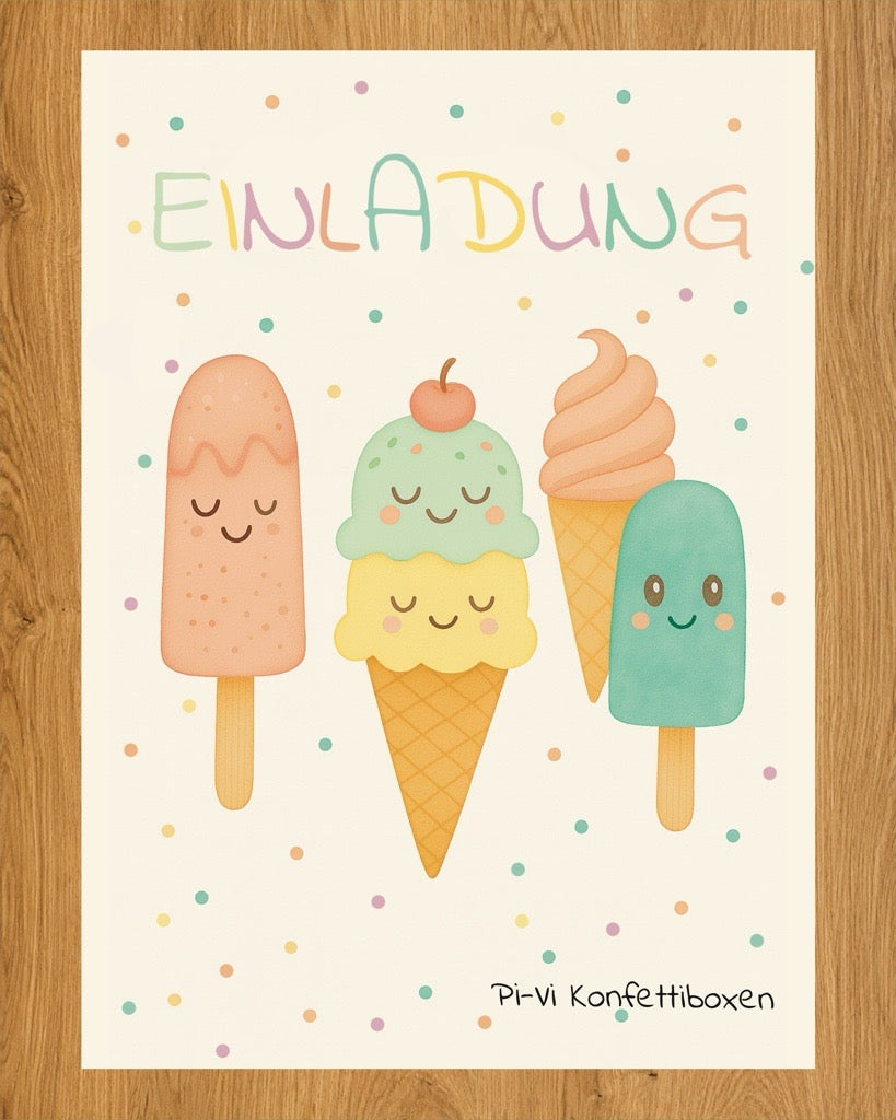 Einladungskarten „Eiscreme” Geburtstag